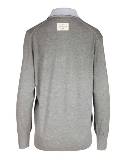 Acne Gray Koyat Silky Wool Knitwear Blue