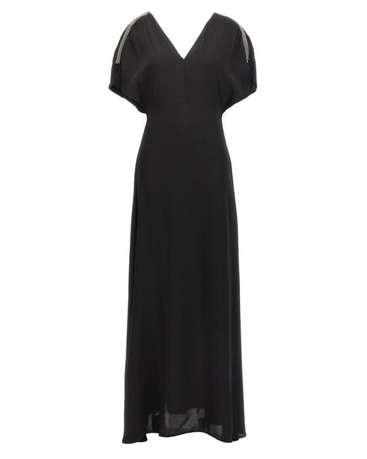 Fabiana Filippi Black Long Dress Dresses