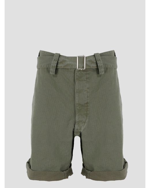 Maison Margiela Green Twill Shorts for men