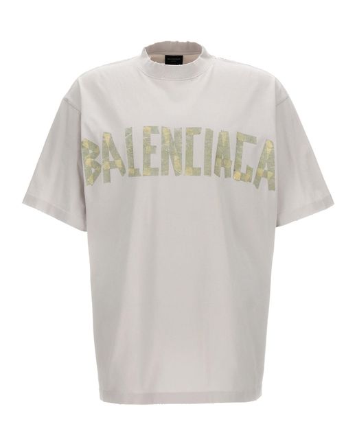 Balenciaga White Tape Type T-shirt for men