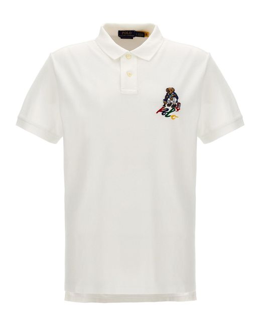 Logo Shirt Polo Bianco di Polo Ralph Lauren in White da Uomo