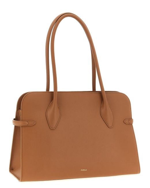 Furla Brown Goccia Dome L' Shoulder Bag