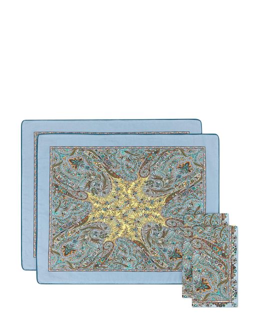Set da tavola in cotone con motivo paisley-Unisex di Etro Home in Blue