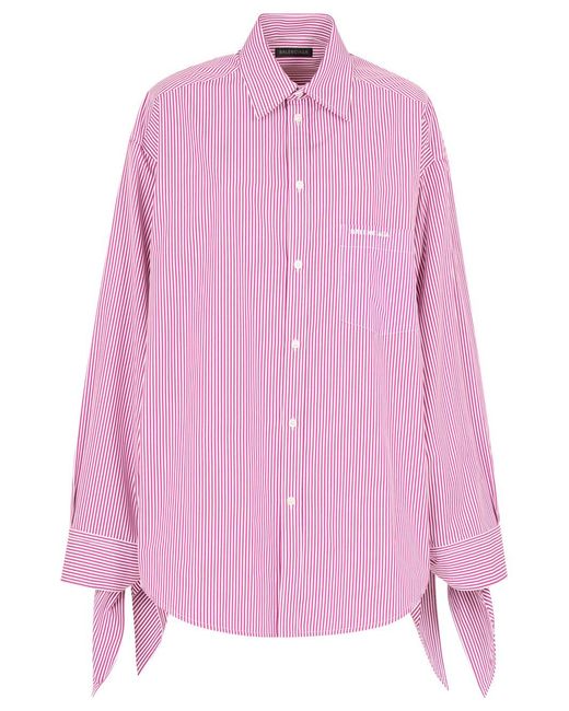 Balenciaga Pink Knotted Cuff Blouse