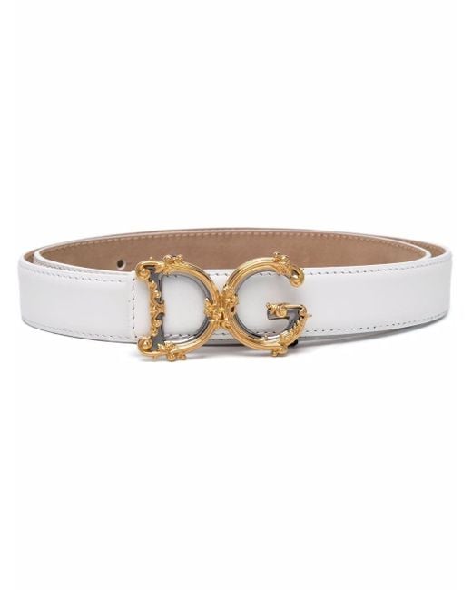 Dolce & Gabbana White Belt With Dg Logo