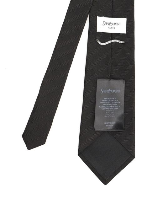 Saint Laurent Wide Tie Ties And Bow Ties Black for men