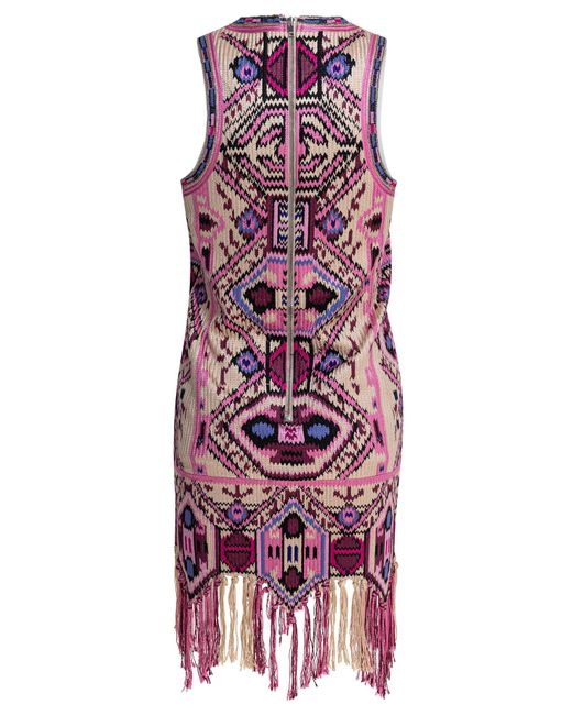 Isabel Marant Purple Embroidered Dress With Bangs
