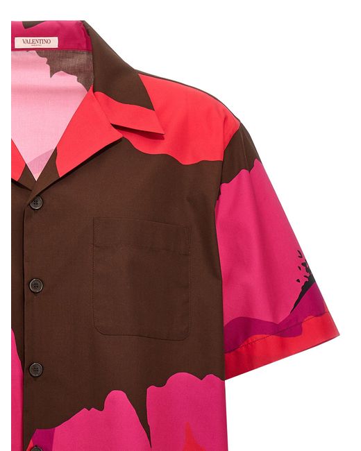 Valentino Garavani Pink Floral Print Shirt Shirt, Blouse for men