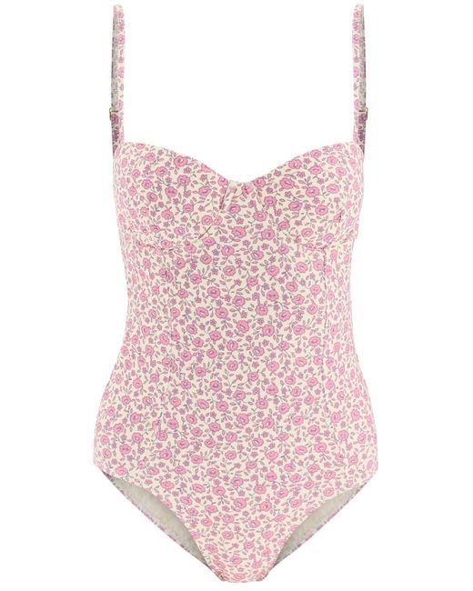 Tory Burch Pink Floral One-piece Swimsuit