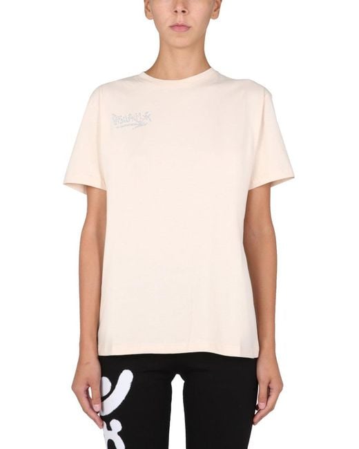 DISCLAIMER White T-Shirt With Crystal Logo