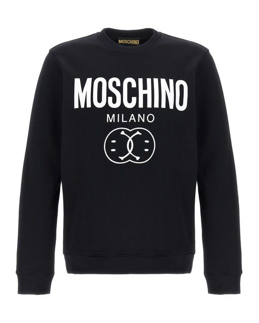 Moschino Black 'Double Smile' Sweatshirt for men