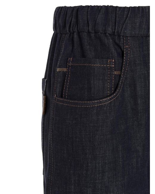 Brunello Cucinelli Blue 5-Pocket Jeans
