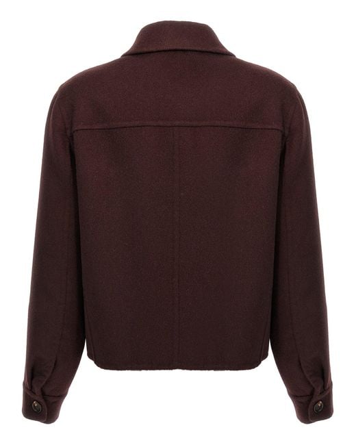 Monile Cashmere Coat Trench E Impermeabili Bordeaux-Donna di Brunello Cucinelli in Brown