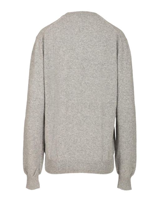 COMME DES GARÇONS PLAY Gray Wool Cardigan Knitwear