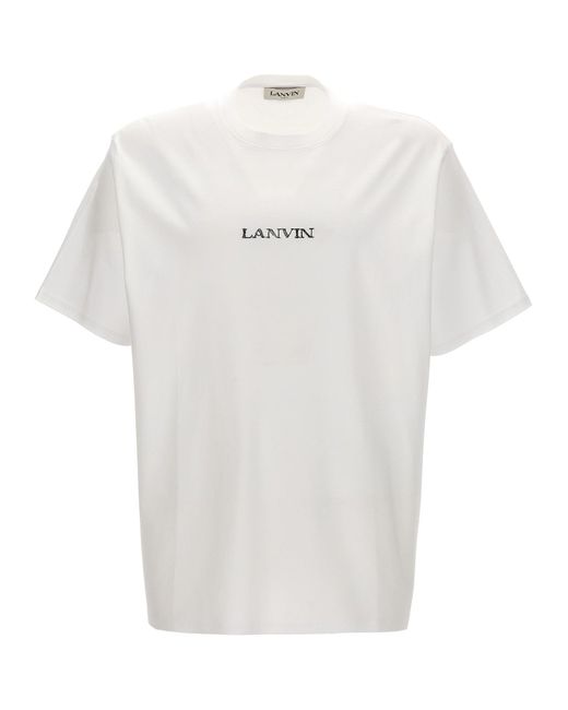 Lanvin White Logo Embroidery T-shirt