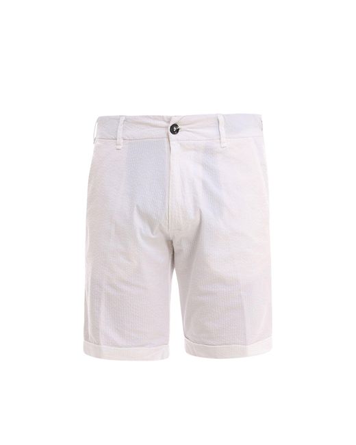 PERFECTION GDM Blue Stretch Cotton Bermuda Shorts for men