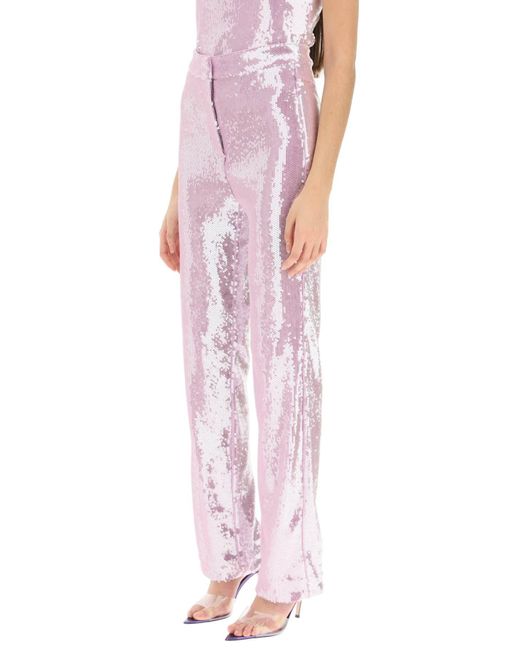 ROTATE BIRGER CHRISTENSEN Pink Rotate 'robyana' Sequined Pants