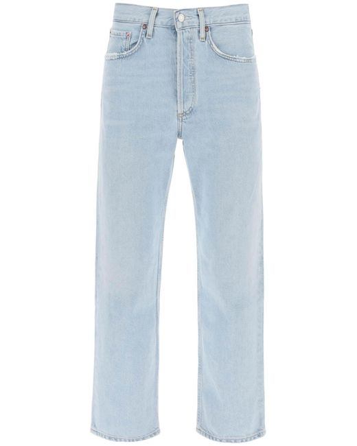Agolde Blue Lana Crop Mid Rise Vintage Straight Jeans