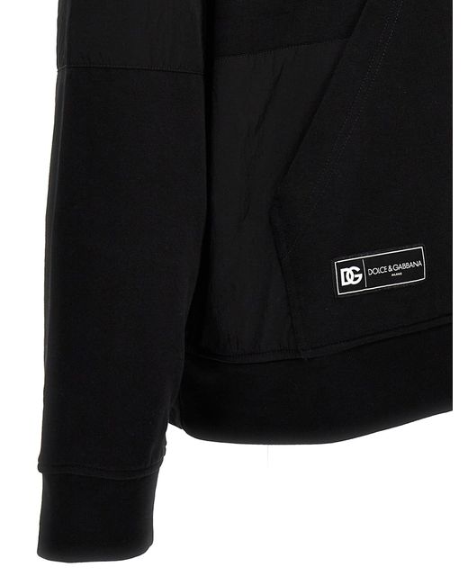 Logo Hoodie Felpe Nero di Dolce & Gabbana in Black da Uomo