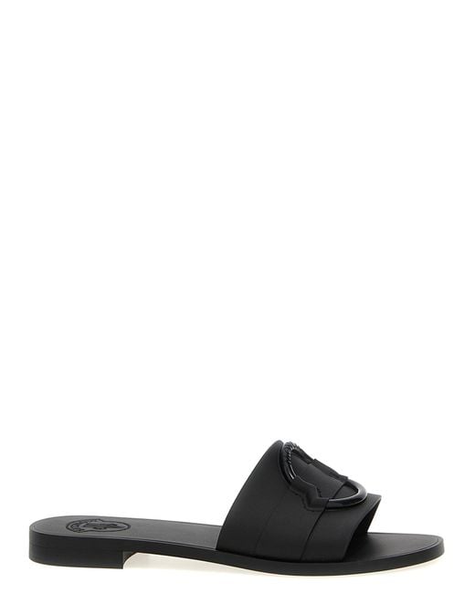 Moncler Black 'Mon' Slides