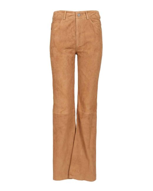 Arma Brown Michela Suede Trousers Beige
