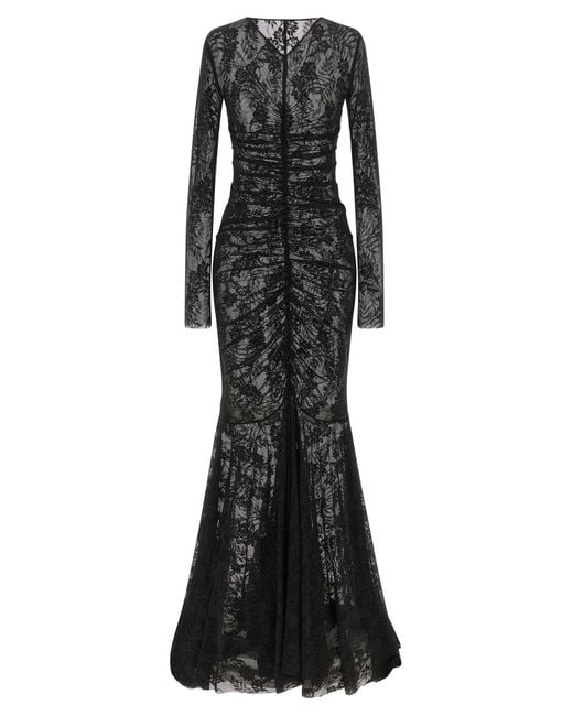 Norma Kamali Black Mermaid Lace Dress