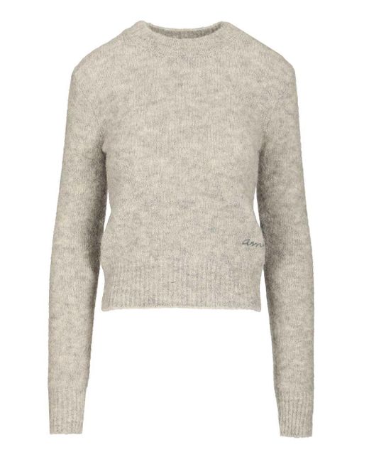 AMI Natural Wool And Alpaca Knit Sweater Knitwear