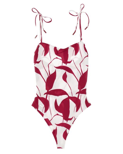 Kiton White Printed One-piece Swimsuit Beachwear
