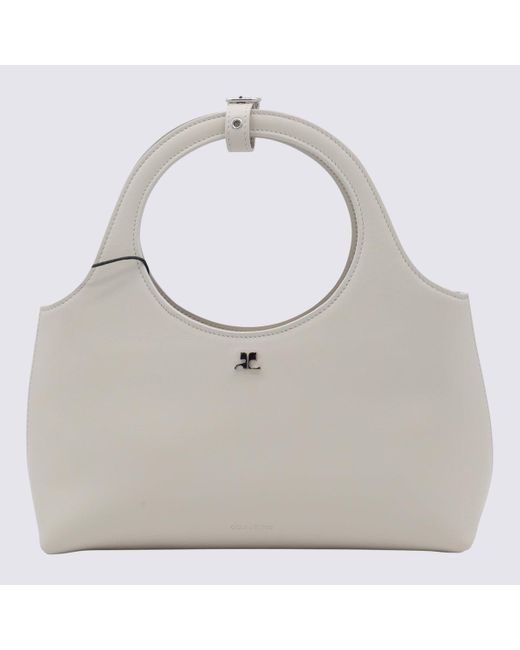 Courreges White Leather Top Handle Bag