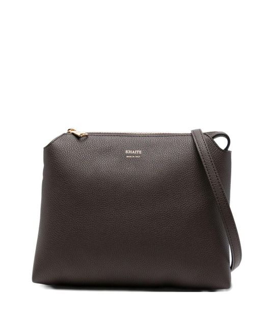 Khaite Gray Lina Medium Leather Crossbody Bag
