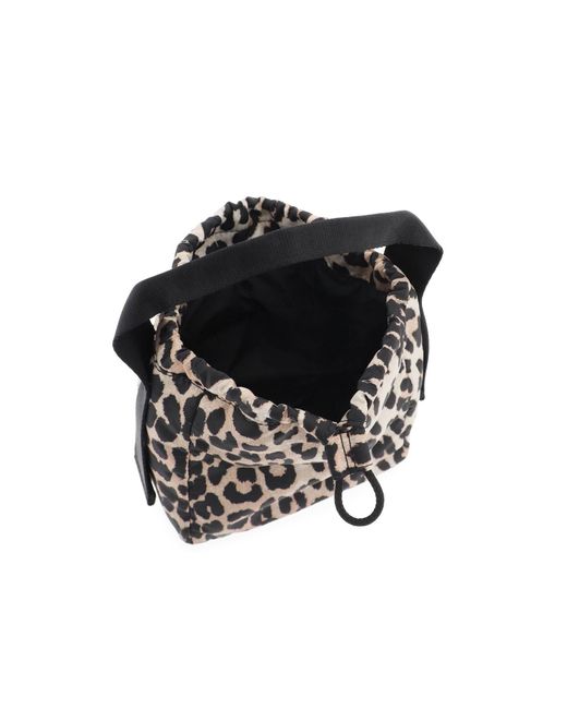 Ganni Black Leopard Tech Handbag