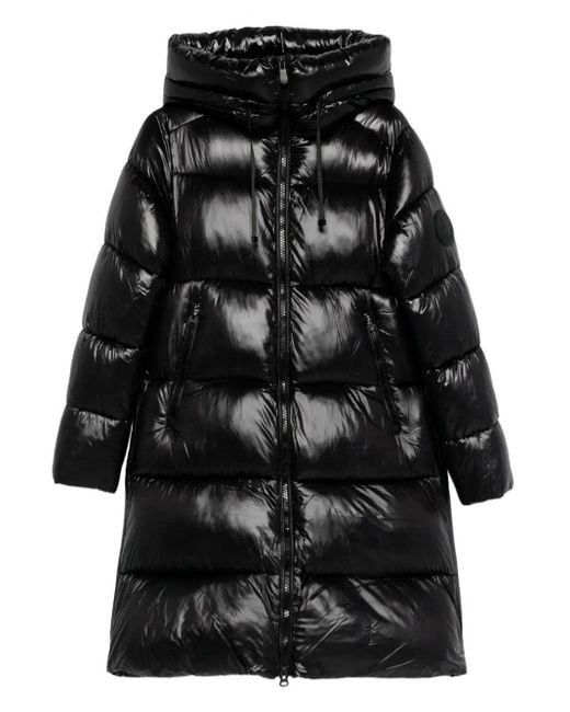 Save The Duck Black Isabel Long Down Jacket