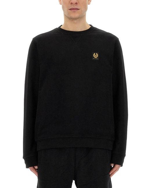 Belstaff Black Sweatshirt With Logo Patch for men