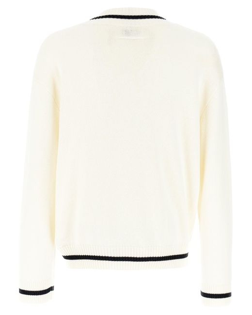 MM6 by Maison Martin Margiela Natural V Neck Sweater for men