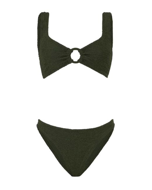 Hunza G Green Julia Bikini With Tonal Circles