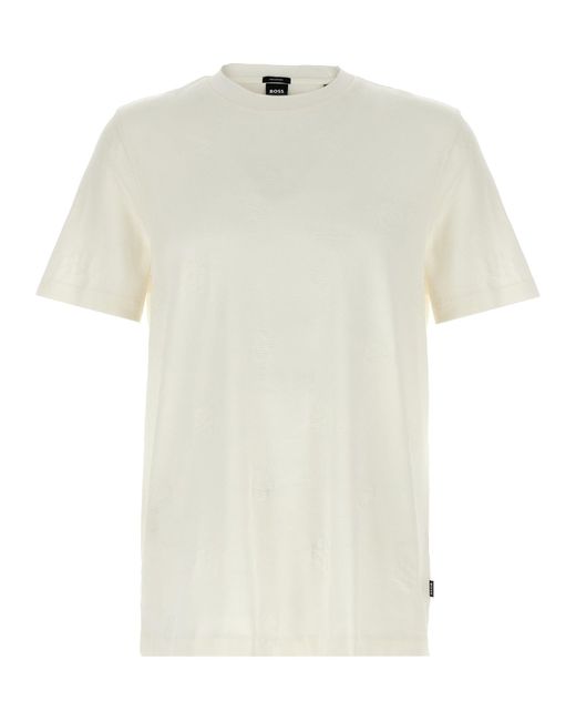 Boss White All Over Logo T-Shirt for men