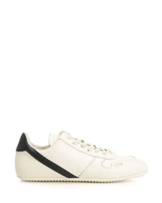 Rick Owens White "Minimal" Leather Sneakers for men