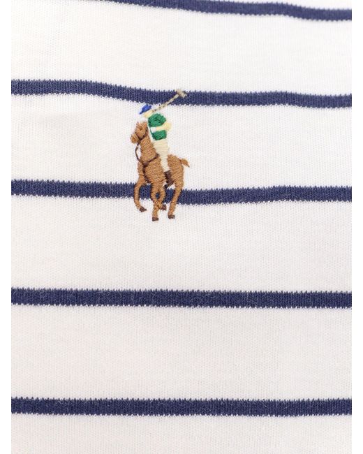 Maglia polo in cotone a righe di Polo Ralph Lauren in White da Uomo