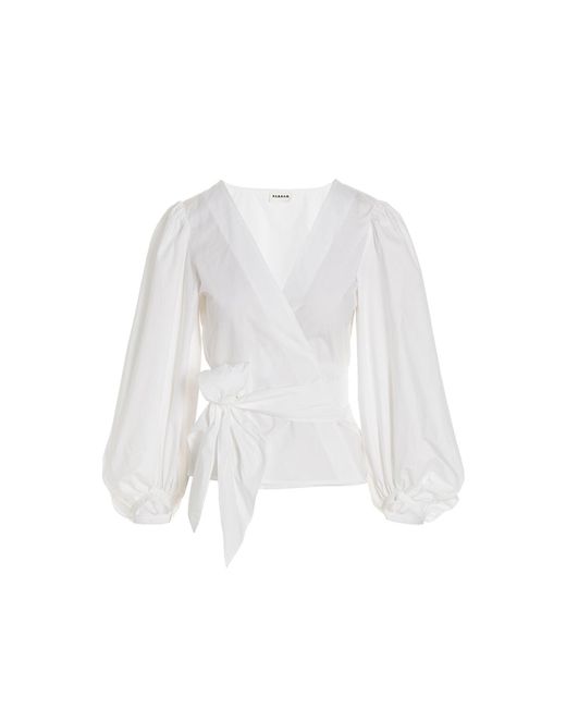 P.A.R.O.S.H. White Front Crossover Blouse
