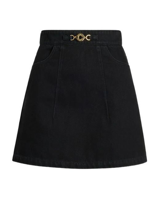 Patou Black A-Line Mini Skirt