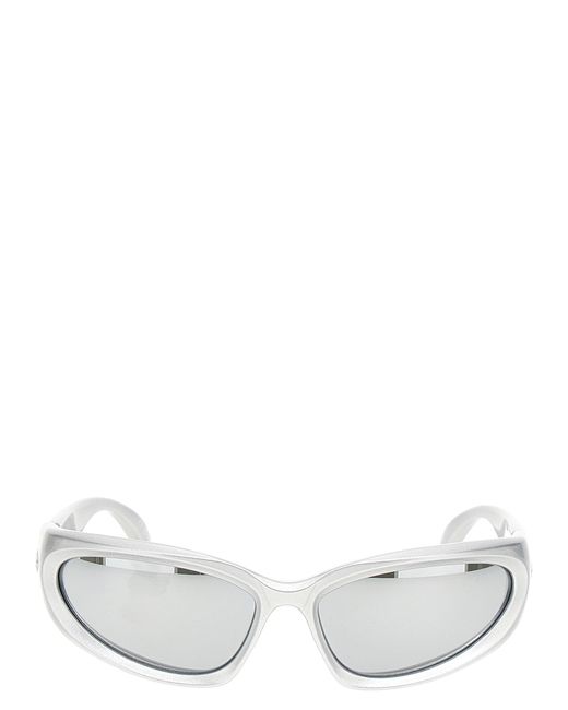 Balenciaga White 'swift Oval' Sunglasses