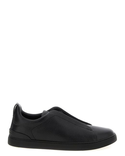 Zegna Triple Stitch Sneakers Black for men