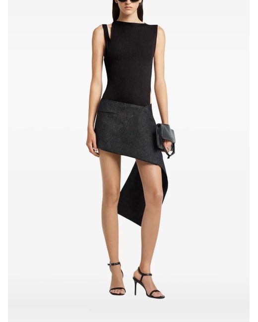 Top A Costine Oblique 90's-Donna di Courreges in Black