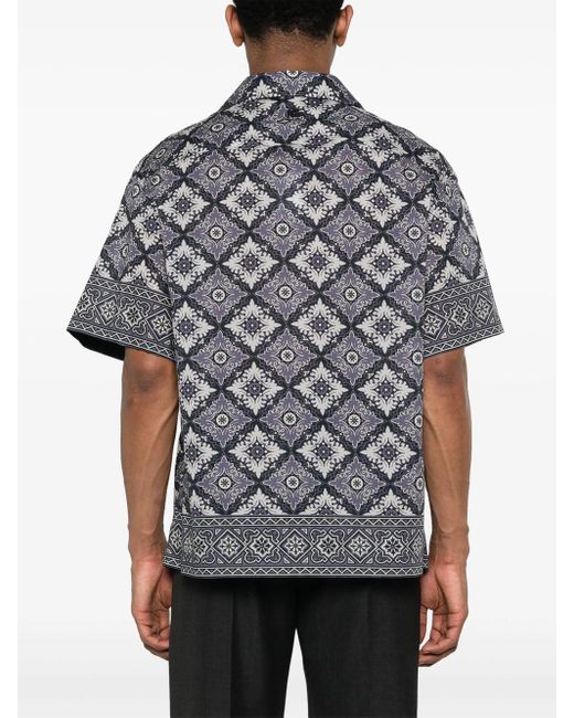 Camicia con stampa astratta di Etro in Gray da Uomo