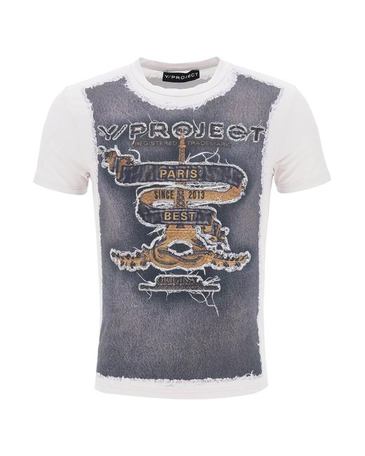 Y. Project Gray Trompe L'oeil T Shirt for men