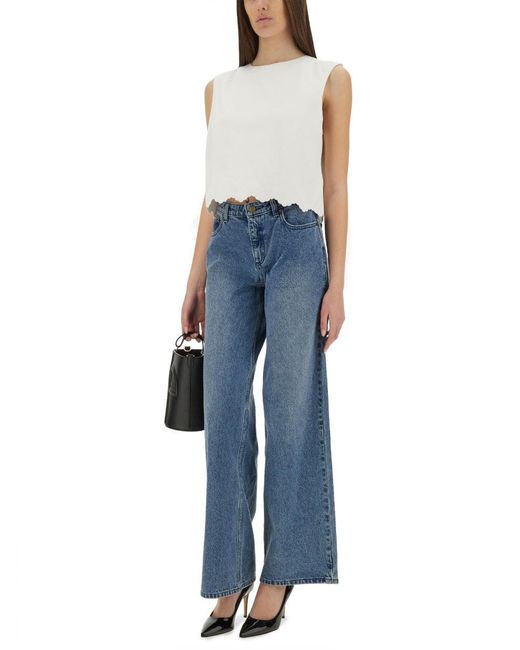 Short Poplin Top-Donna di Patou in Blue