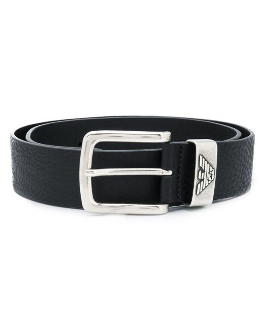 Emporio Armani Exclusive Black Leather Belt for men