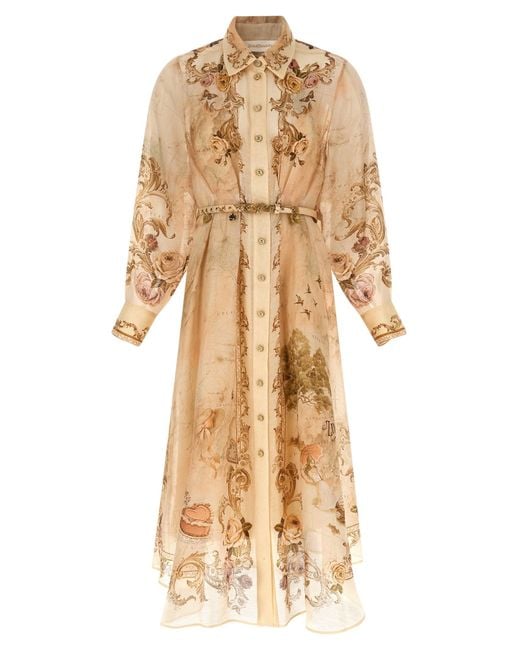 Zimmermann Natural Memento Buttoned Midi Dresses