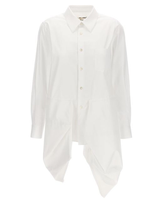 Comme des Garçons White Asymmetrical Shirt Shirt, Blouse