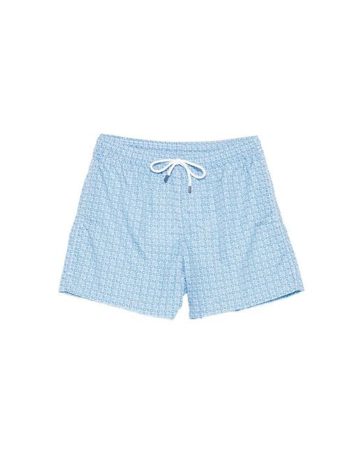 Fedeli Blue Polyester Beachwear for men